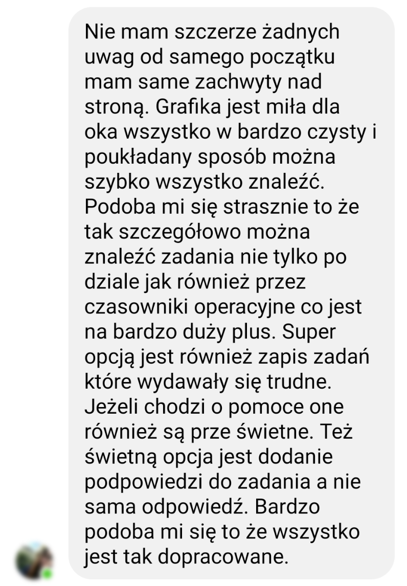 Opinia użytkownika 1